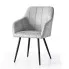 Fotografia 4x Krzesło tapicerowane z przeszyciami kwadratowymi Szare LUXANO Czarne nogi z kategorii Krzesła