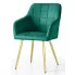 Zielone pikowane krzesło welurowe Cormelis 5X