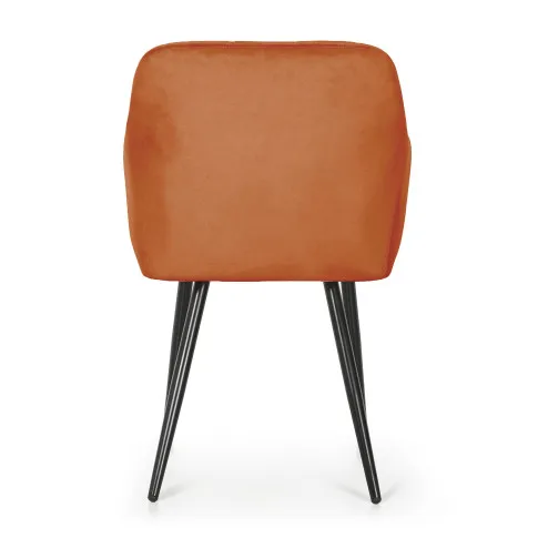 Szczegółowe zdjęcie nr 5 produktu 6x Krzesło tapicerowane z przeszyciami kwadratowymi Miedziane LUXANO Czarne nogi