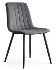 Grafitowe pikowane krzesło metalowe - Selvaro w sklepie Edinos.pl