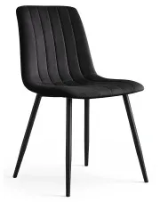 Czarne pikowane krzesła welurowe - Selvaro w sklepie Edinos.pl