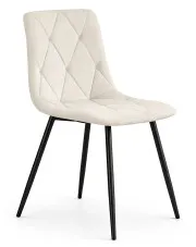 Kremowe nowoczesne krzesło welurowe - Lumario w sklepie Edinos.pl