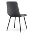 Szczegółowe zdjęcie nr 5 produktu Welurowe krzesło tapicerowane pikowane Ciemny Grafit MILO Czarne nogi