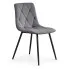 Zdjęcie produktu Welurowe krzesło tapicerowane pikowane Ciemny Grafit MILO Czarne nogi.