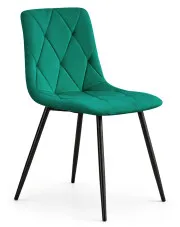 Zielone tapicerowane welurem krzesło pikowane - Lumario w sklepie Edinos.pl