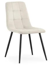 Kremowe welurowe krzesło tapicerowane - Verlino w sklepie Edinos.pl
