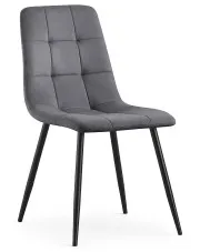 Welurowe grafitowe krzesło pikowane - Verlino w sklepie Edinos.pl