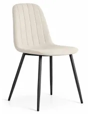 Kremowe welurowe krzesło pikowane - Alveri w sklepie Edinos.pl