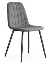 Ciemnoszare welurowe krzesło metalowe - Alveri w sklepie Edinos.pl