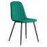 Zielone pikowane krzesło welurowe - Alveri