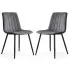 Zestaw 2 grafitowych krzeseł pikowanych - Selvaro