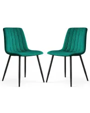 Zestaw 2 zielonych krzeseł tapicerowanych - Selvaro w sklepie Edinos.pl