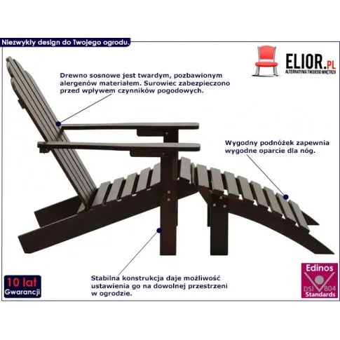 Zdjęcie drewniane krzesło ogrodowe Marion brązowe | Edinos.pl