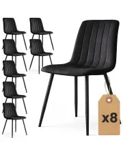 Zestaw 8 czarnych metalowych krzeseł pikowanych - Selvaro w sklepie Edinos.pl