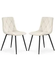 Zestaw 2 kremowych krzeseł pikowanych - Lumario w sklepie Edinos.pl