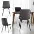 Szczegółowe zdjęcie nr 10 produktu 2x Welurowe krzesło tapicerowane pikowane Ciemny Grafit MILO Czarne nogi