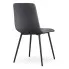 Szczegółowe zdjęcie nr 5 produktu 2x Welurowe krzesło tapicerowane pikowane Ciemny Grafit MILO Czarne nogi
