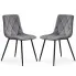 Zdjęcie produktu 2x Welurowe krzesło tapicerowane pikowane Ciemny Grafit MILO Czarne nogi.