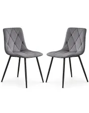 Zestaw 2 grafitowych krzeseł tapicerowanych - Lumario w sklepie Edinos.pl