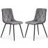 Zestaw 2 grafitowych krzeseł tapicerowanych - Lumario
