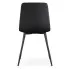 Szczegółowe zdjęcie nr 4 produktu 2x Welurowe krzesło tapicerowane pikowane Czarne MILO Czarne nogi