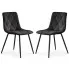 Zestaw 2 czarnych krzeseł tapicerowanych welurem - Lumario