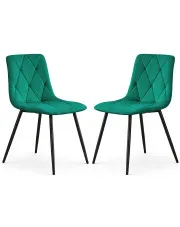 Zestaw 2 zielonych krzeseł pikowanych - Lumario w sklepie Edinos.pl