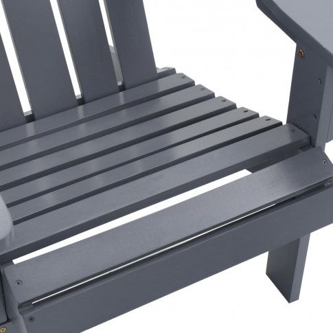 Siedzisko szarego drewnianego krzesła ogrodowego Calan