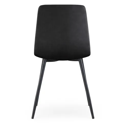 Szczegółowe zdjęcie nr 4 produktu 6x Welurowe krzesło tapicerowane pikowane Czarne MILO Czarne nogi