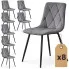Zestaw 8 grafitowych krzesel Lumario