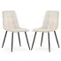 Zdjęcie produktu 2x Welurowe krzesło tapicerowane pikowane Beżowe NERO Czarne nogi.