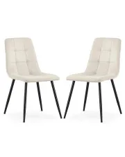 Zestaw 2 kremowych krzeseł pikowanych - Verlino w sklepie Edinos.pl