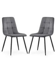 Zestaw 2 grafitowych krzeseł tapicerowanych welurem - Verlino w sklepie Edinos.pl