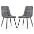 Zestaw 2 szarych krzeseł pikowanych  Verlino