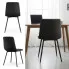 Szczegółowe zdjęcie nr 10 produktu 2x Welurowe krzesło tapicerowane pikowane Czarne NERO Czarne nogi