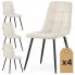 Zestaw 4 kremowych krzeseł pikowanych - Verlino