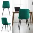 Szczegółowe zdjęcie nr 10 produktu 6x Welurowe krzesło tapicerowane pikowane Butelkowa Zieleń NERO Czarne nogi