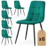Zestaw 6 zielonych krzesel Verlino