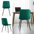 Szczegółowe zdjęcie nr 10 produktu 8x Welurowe krzesło tapicerowane pikowane Butelkowa Zieleń NERO Czarne nogi