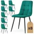 Zestaw 8 zielonych krzeseł Verlino