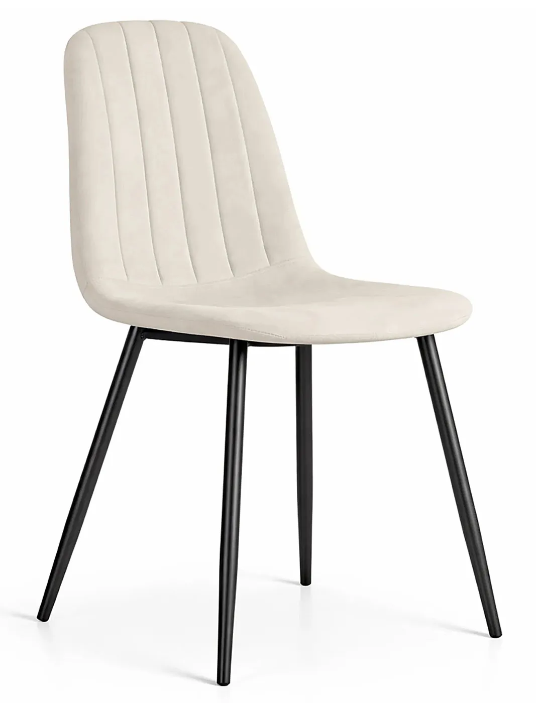 Kremowe krzesło tapicerowane welurem Alveri