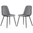 Zestaw 2 grafitowych krzeseł welurowych - Alveri