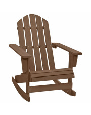 Drewniane bujane krzesło ogrodowe Daron - brązowe w sklepie Edinos.pl