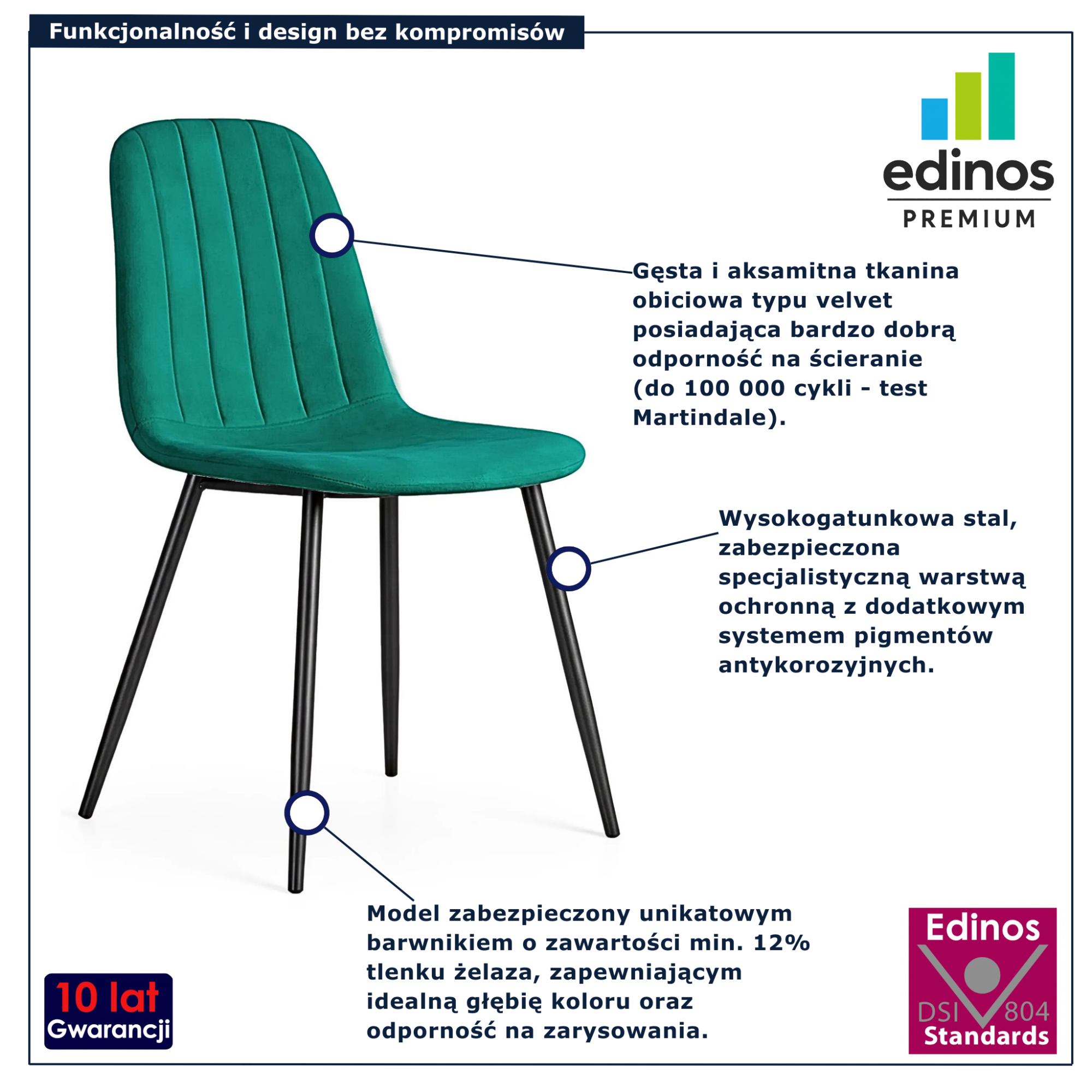 Zielone krzesło tapicerowane welurem Alveri