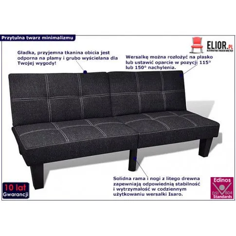 Zdjęcie grafitowa minimalistyczna wersalka Ralonis | Edinos.pl