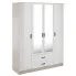 Czterodrzwiowa uchylna szafa z lustrem kaszmir + biały - Veloris