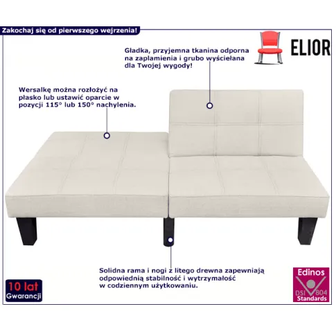 Fotografia Wersalka rozkładana Ralonis - beżowa z kategorii Wypoczynki