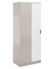 Narożna szafa uchylna w kolorze kaszmir + biały - Axelor w sklepie Edinos.pl