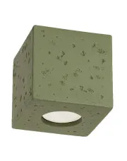 Zielony kwadratowy plafon w stylu loft - E768-Lenobri w sklepie Edinos.pl