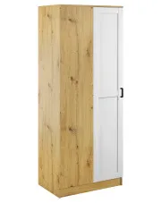 Uchylna szafa narożna dąb artisan + biały - Cronix w sklepie Edinos.pl